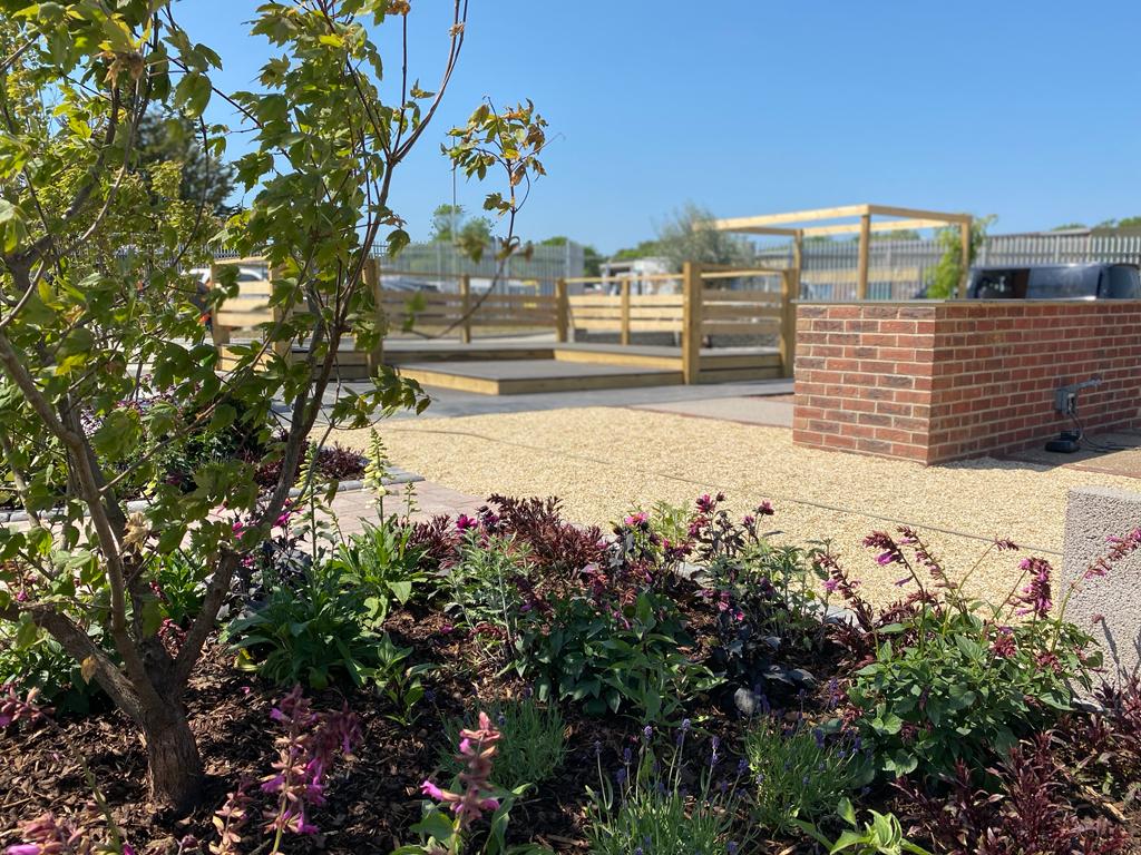 New landscaping area at New Milton Builder's Merchants
