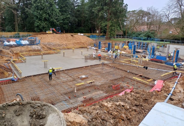 pumping concrete foundations